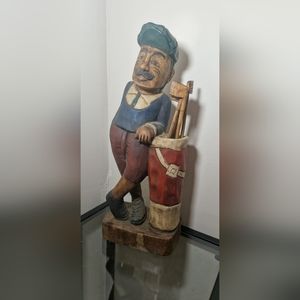 Vintage Golf Player Male With Mustache